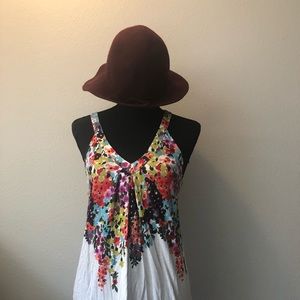 Burgundy Wide Brim Summer Beach Hat